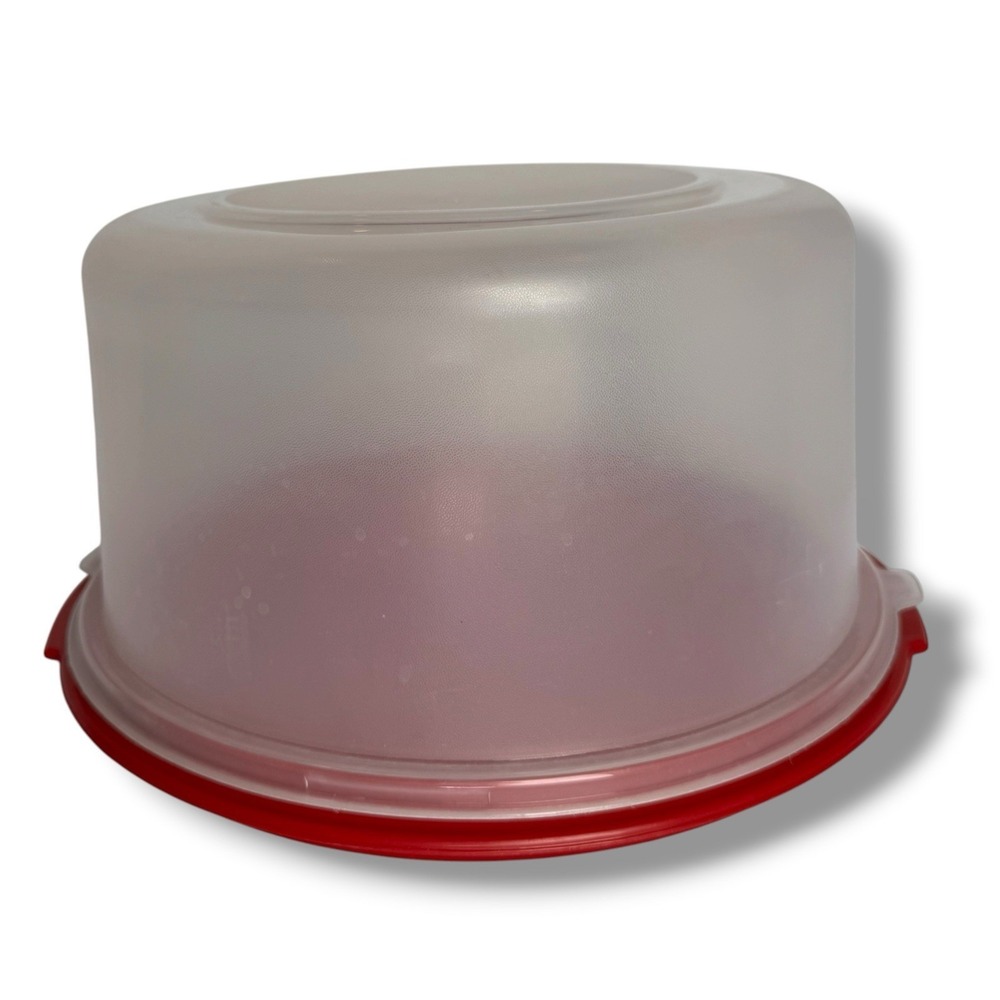 Vintage Rubbermaid Servin Saver Cake Carrier Dome Red Lid USA Retro Kitchen